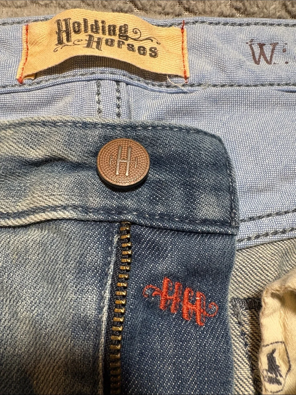 Anthropologie Holding Horses Distressed Patchwork Denim Jean Shorts Size 27